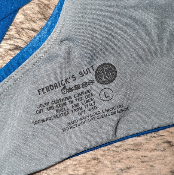 JOLYN Fendrick Solid Bikini Top Blue Women's Large - Picture 7 of 8